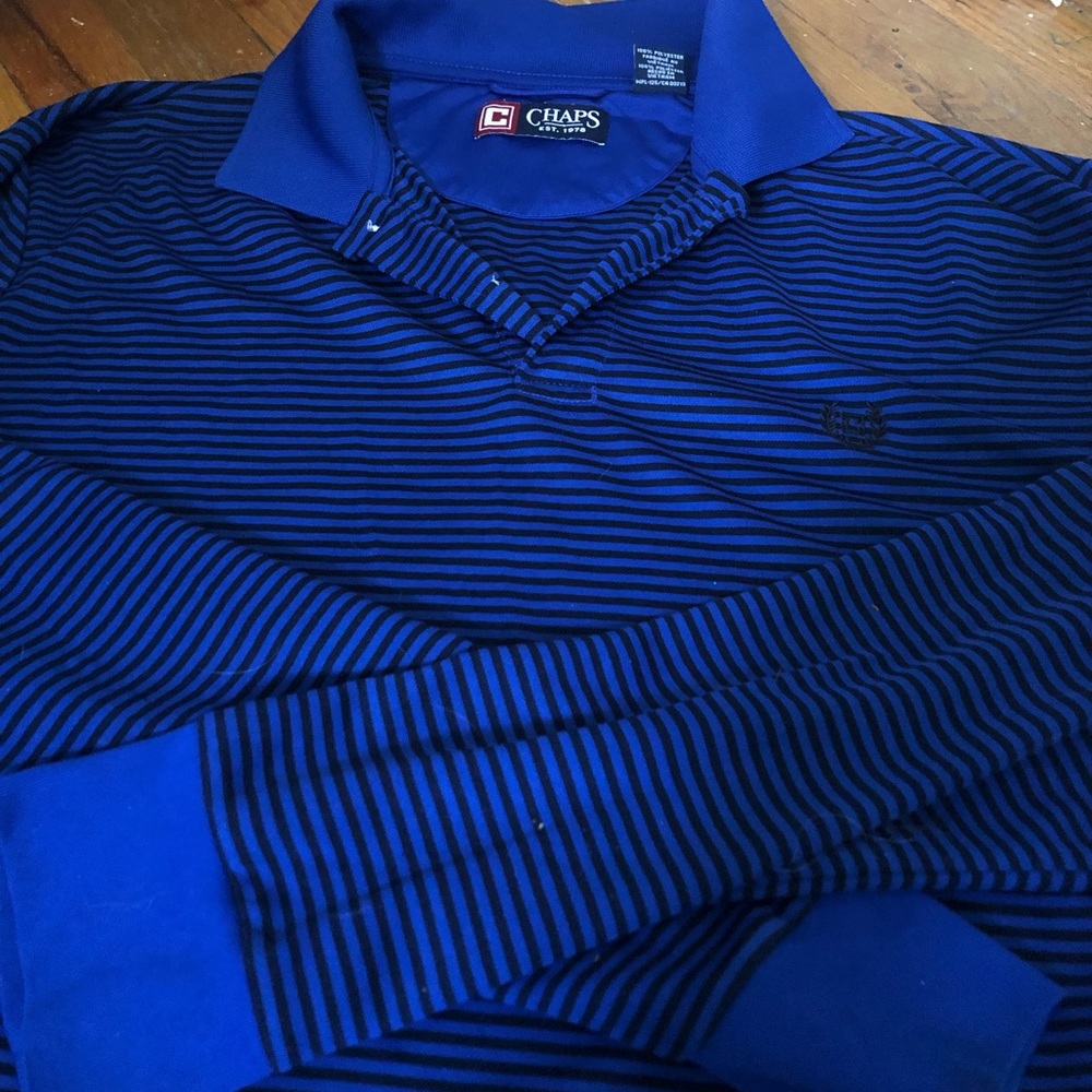 Chaps XL Long Sleeve blue with black shirt
